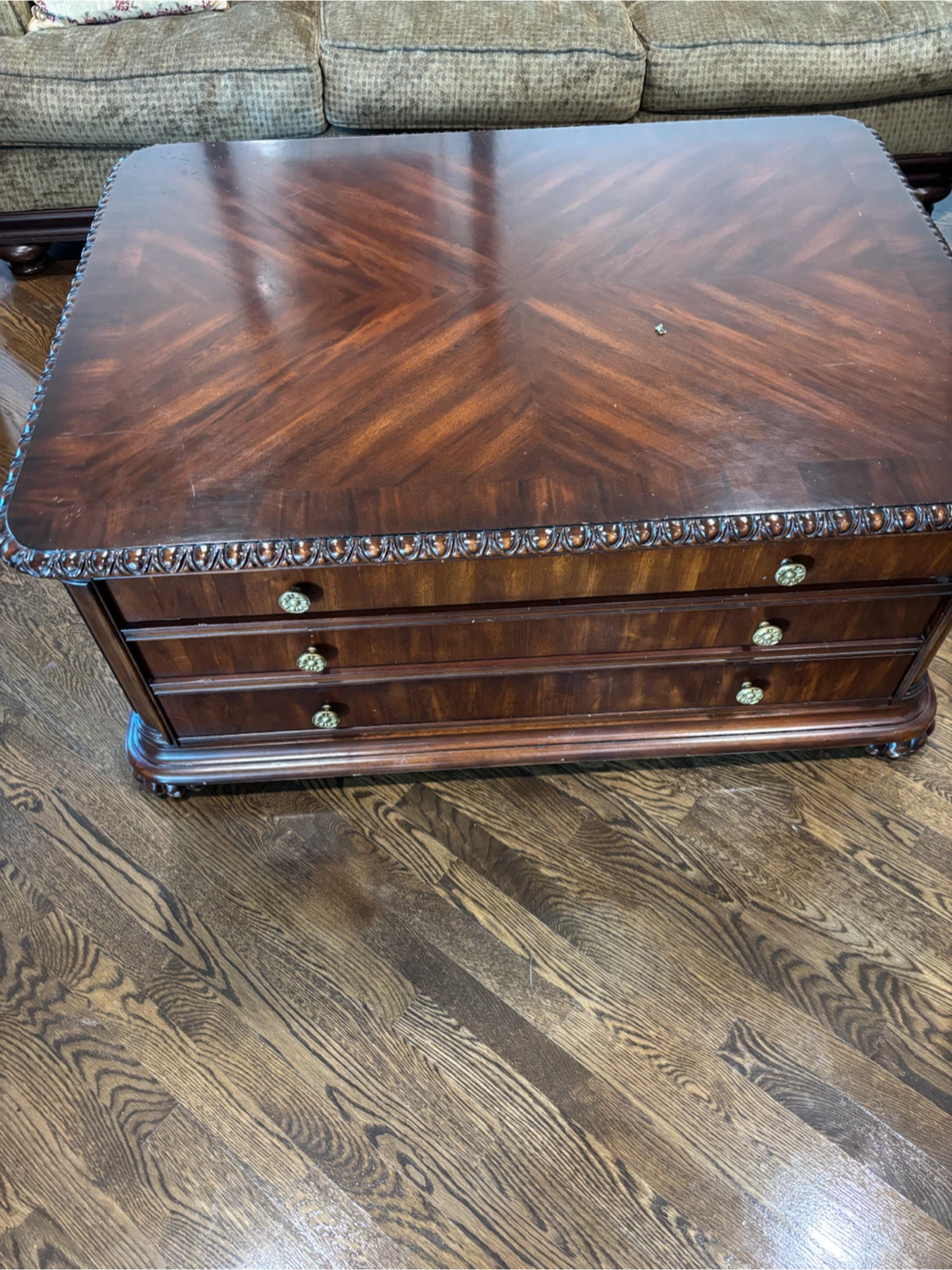 Wooden Coffee Table with 3 Drawers