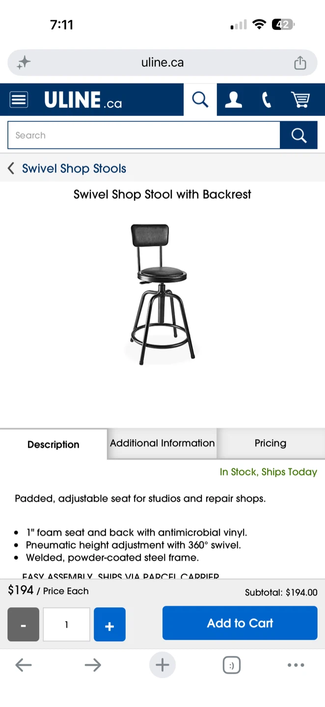 Uline bar stool with backrest (2 stools) - photo 4