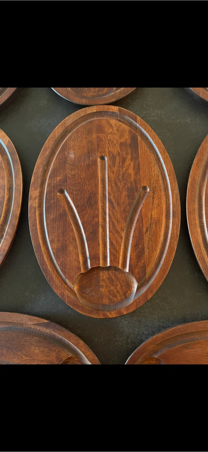 Vintage  Baribocraft  Wood Serving Plates Set -  8 Pieces - photo 3