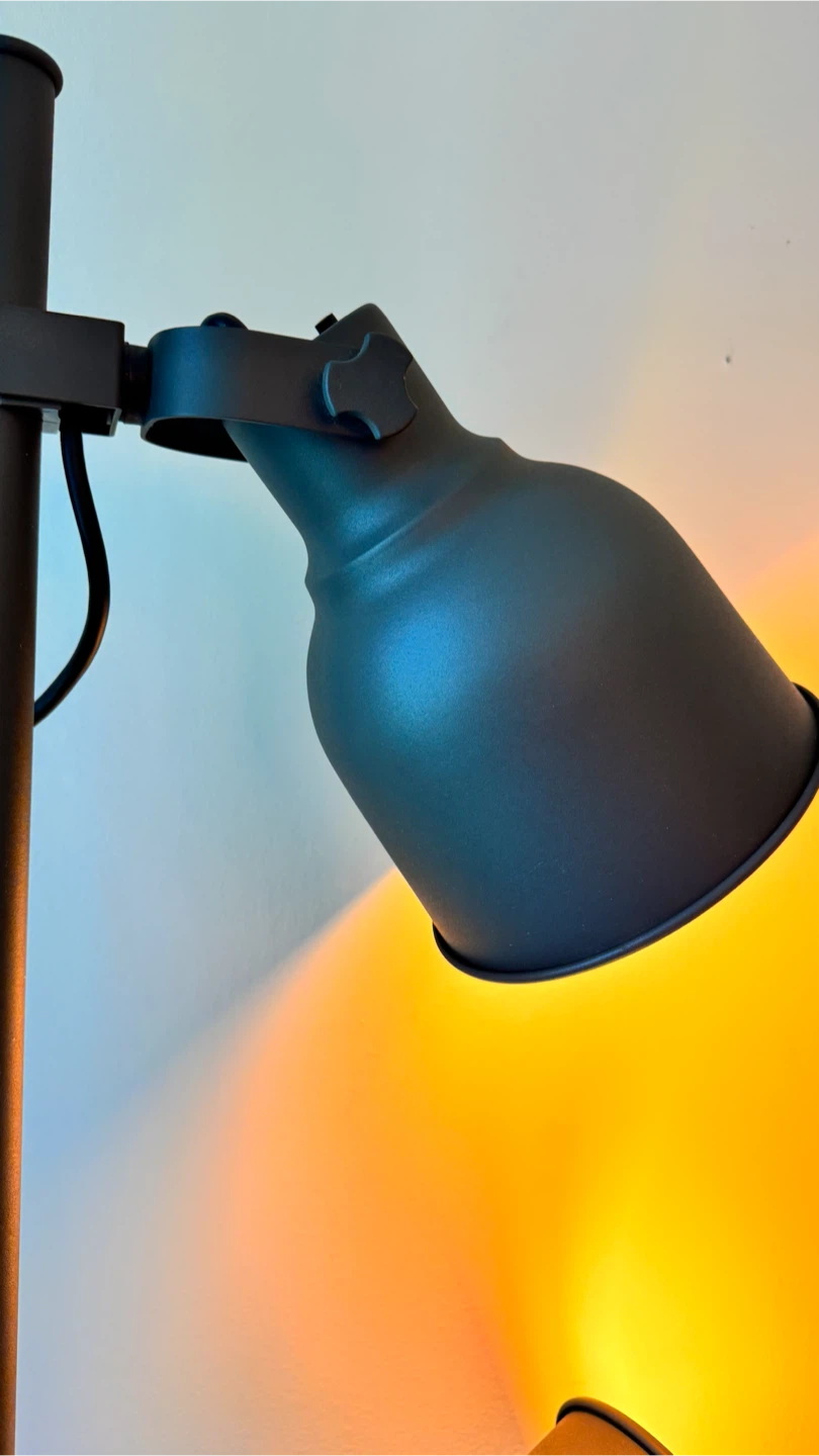 Industrial 3-Head Floor Lamp - Black | Moving Sale - photo 2