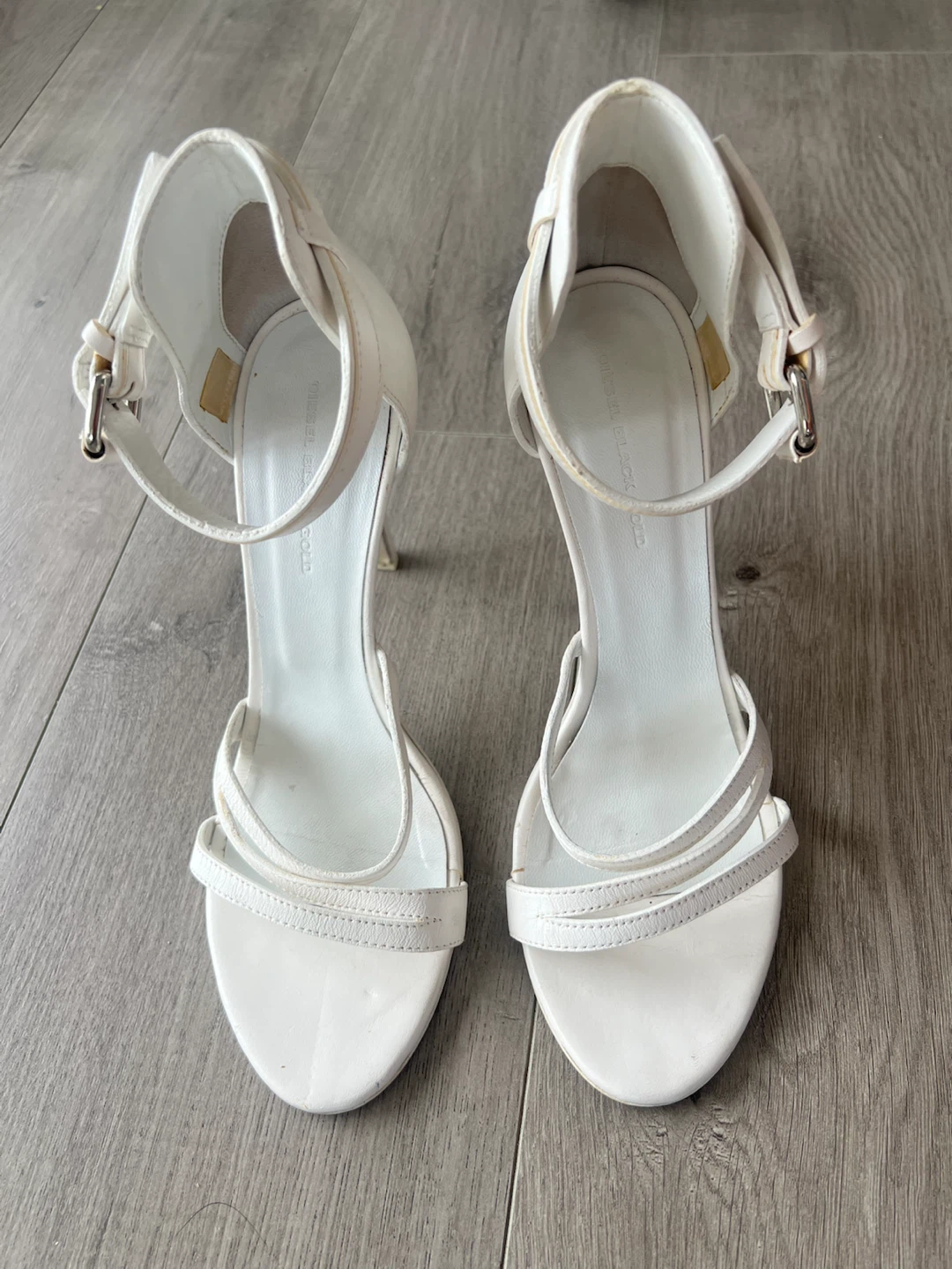 White strappy heeled sandals Diesel Italy 39 - photo 3