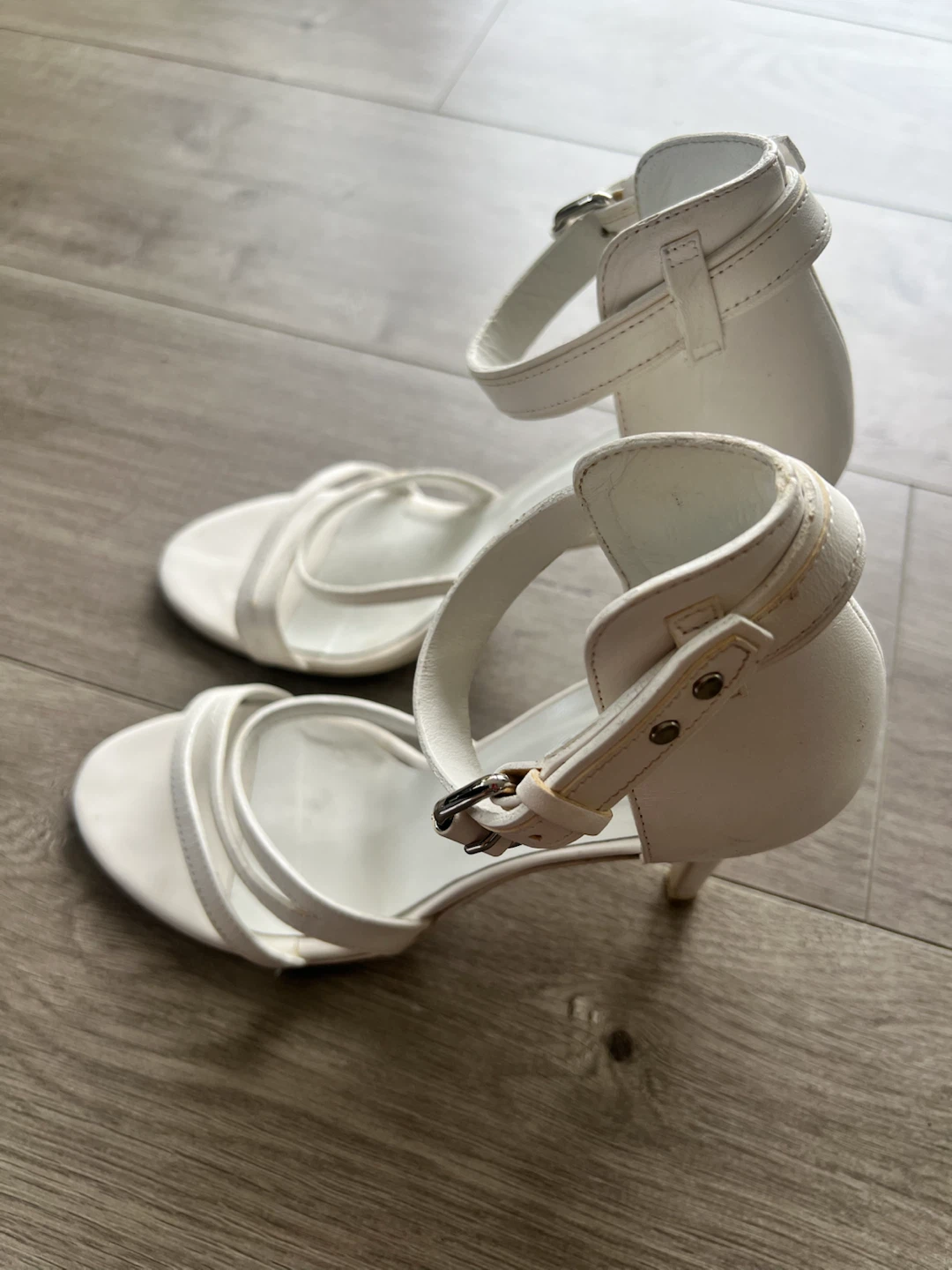 White strappy heeled sandals Diesel Italy 39 - photo 4