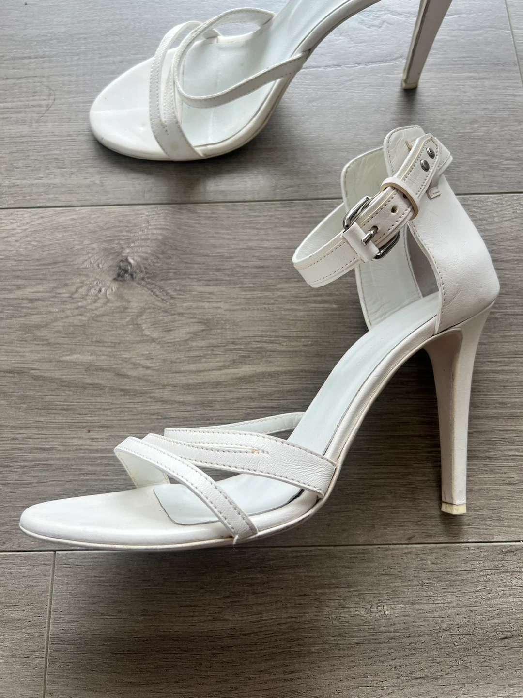 White strappy heeled sandals Diesel Italy 39 - photo 5