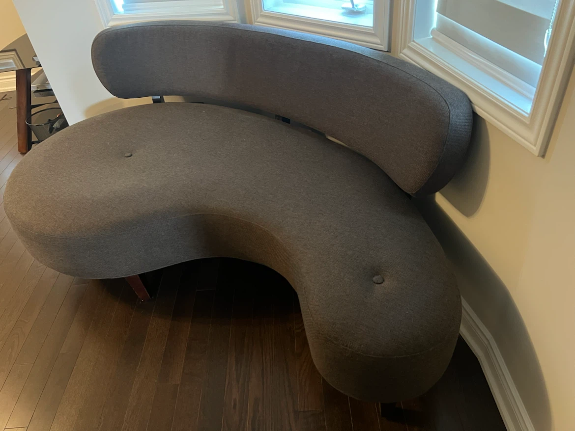Grey Kidney Shaped Accent Chair - photo 2