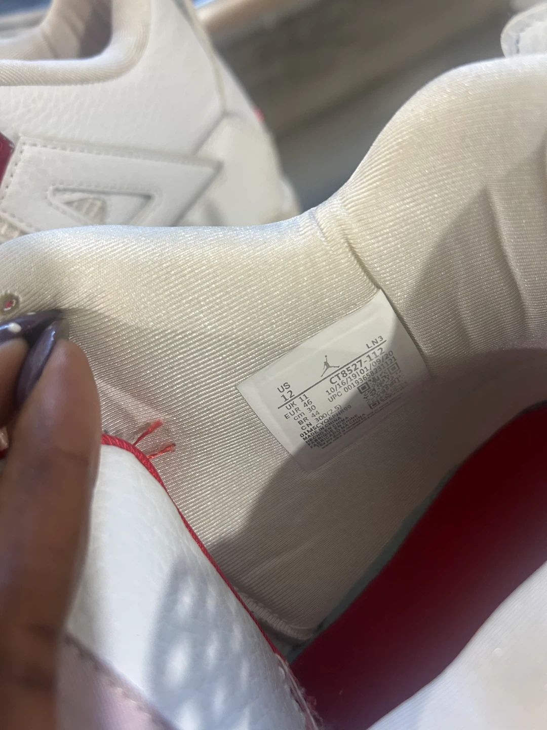 Air Jordan 4 Retro White Red TD Shoes - photo 2