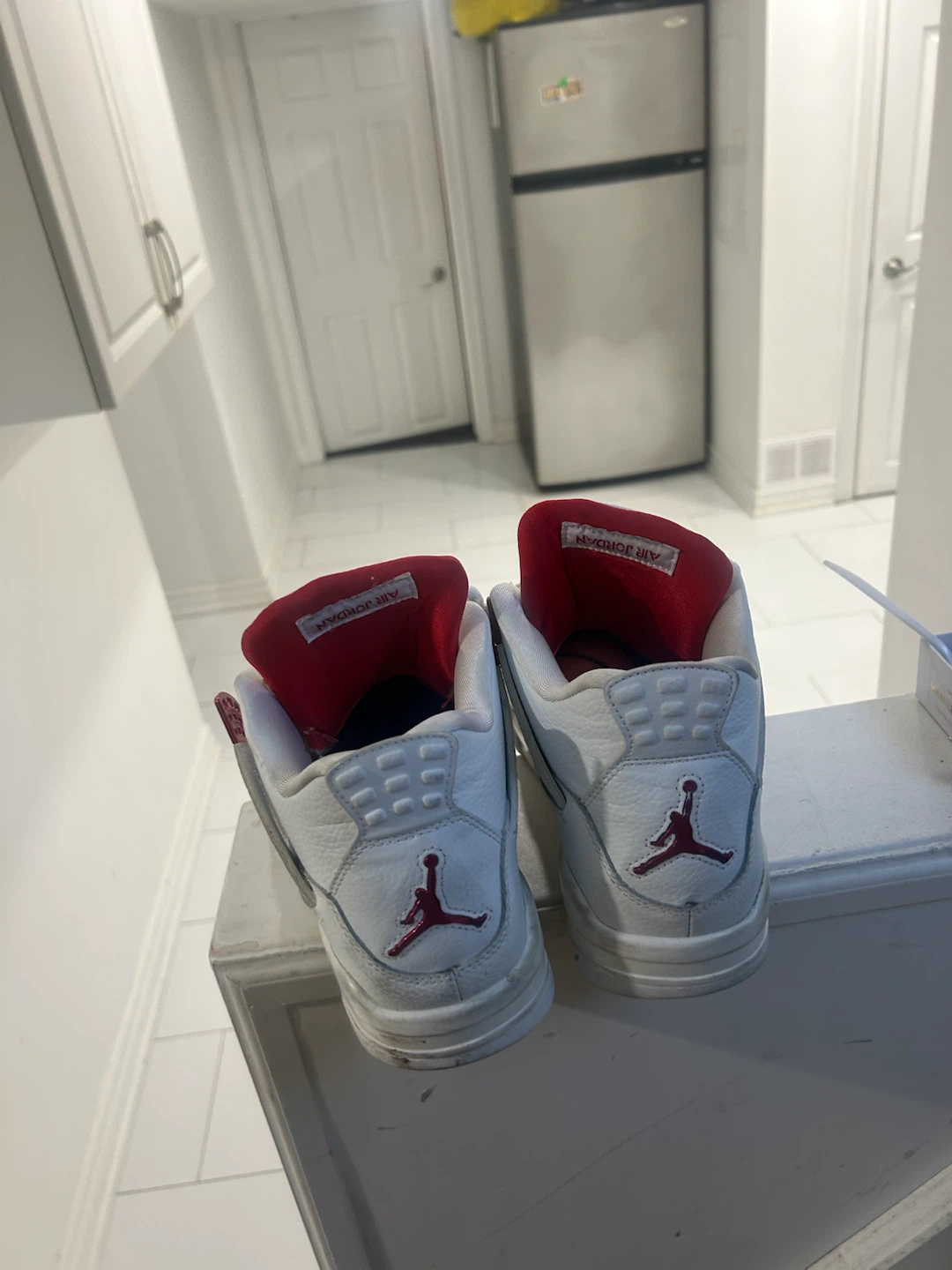 Air Jordan 4 Retro White Red TD Shoes - photo 4