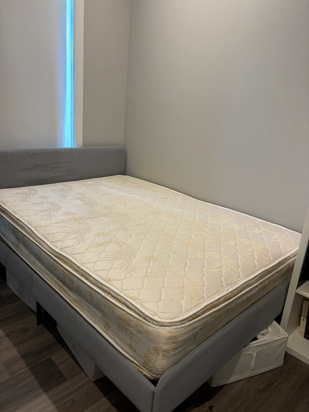Used Queen Mattress and IKEA Bed Frame (SLATTUM) - photo 2