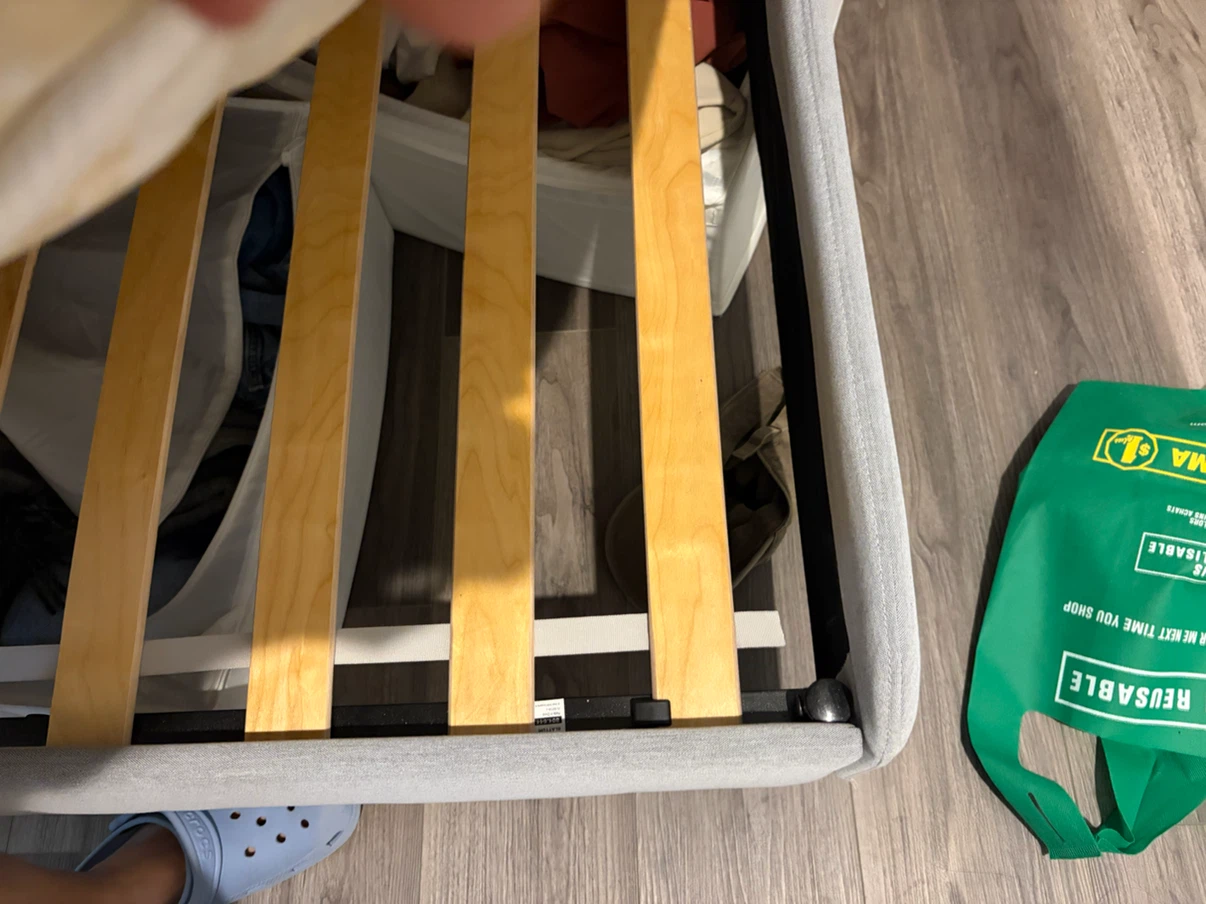 Used Queen Mattress and IKEA Bed Frame (SLATTUM) - photo 3