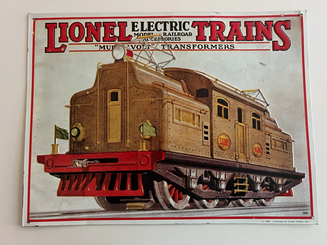 Lionel Electric Trains Model Railroad Accessories Sign