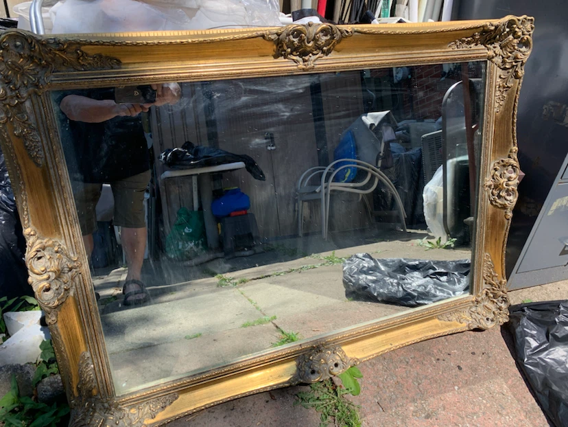 wooden golden-frame with mirror