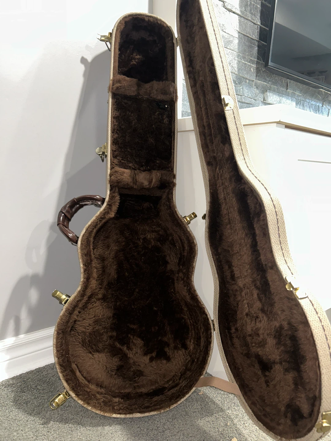 Brown Plush Lined Guitar Case