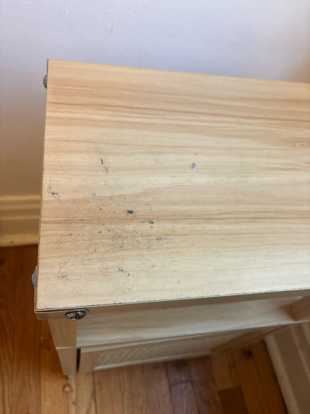 Wood Nightstand with Cane Door - photo 3