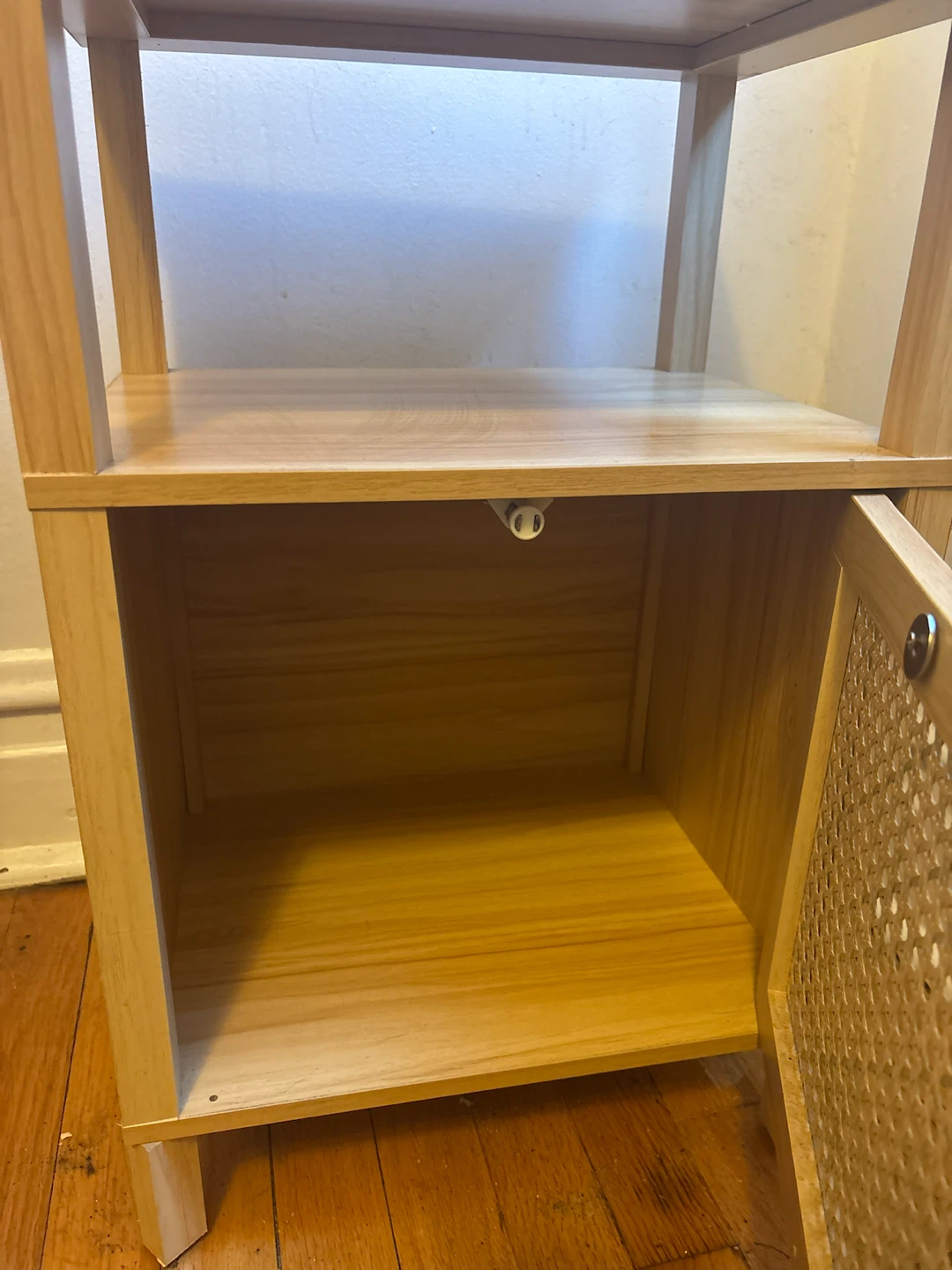 Wood Nightstand with Cane Door - photo 5