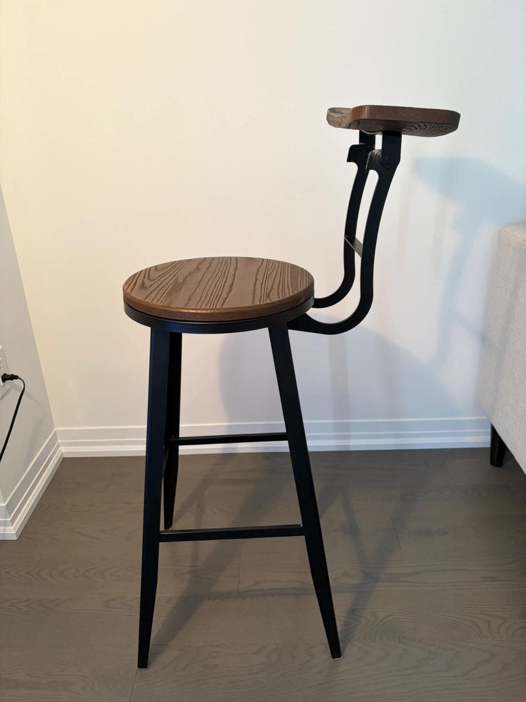 Bar Stools with Backrest - Set of 2 - photo 3