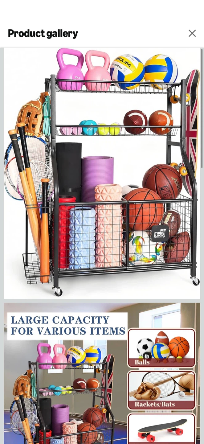 Rack Organizer for Yoga, Dumbbells, Sports Equipment