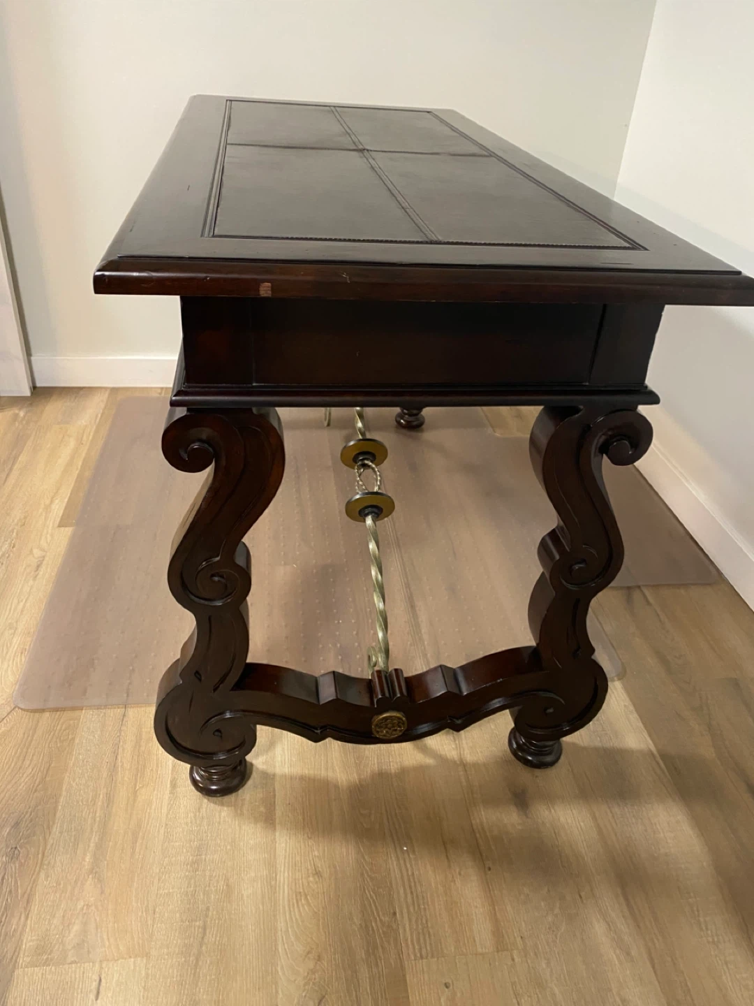 Leather top writing desk - photo 5
