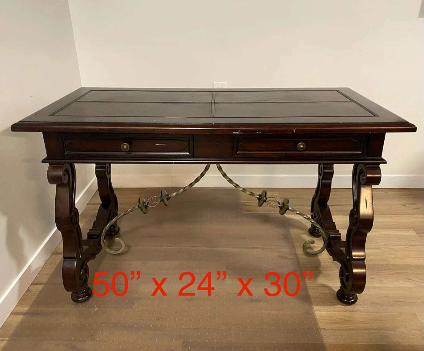 Leather top writing desk