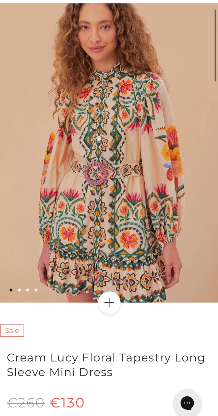 Farm Rio Cream Lucy Floral Tapestry Mini Dress - photo 5