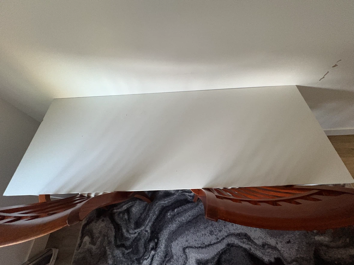 White Study Desk with 2 Chairs – Perfect for Two People - photo 2