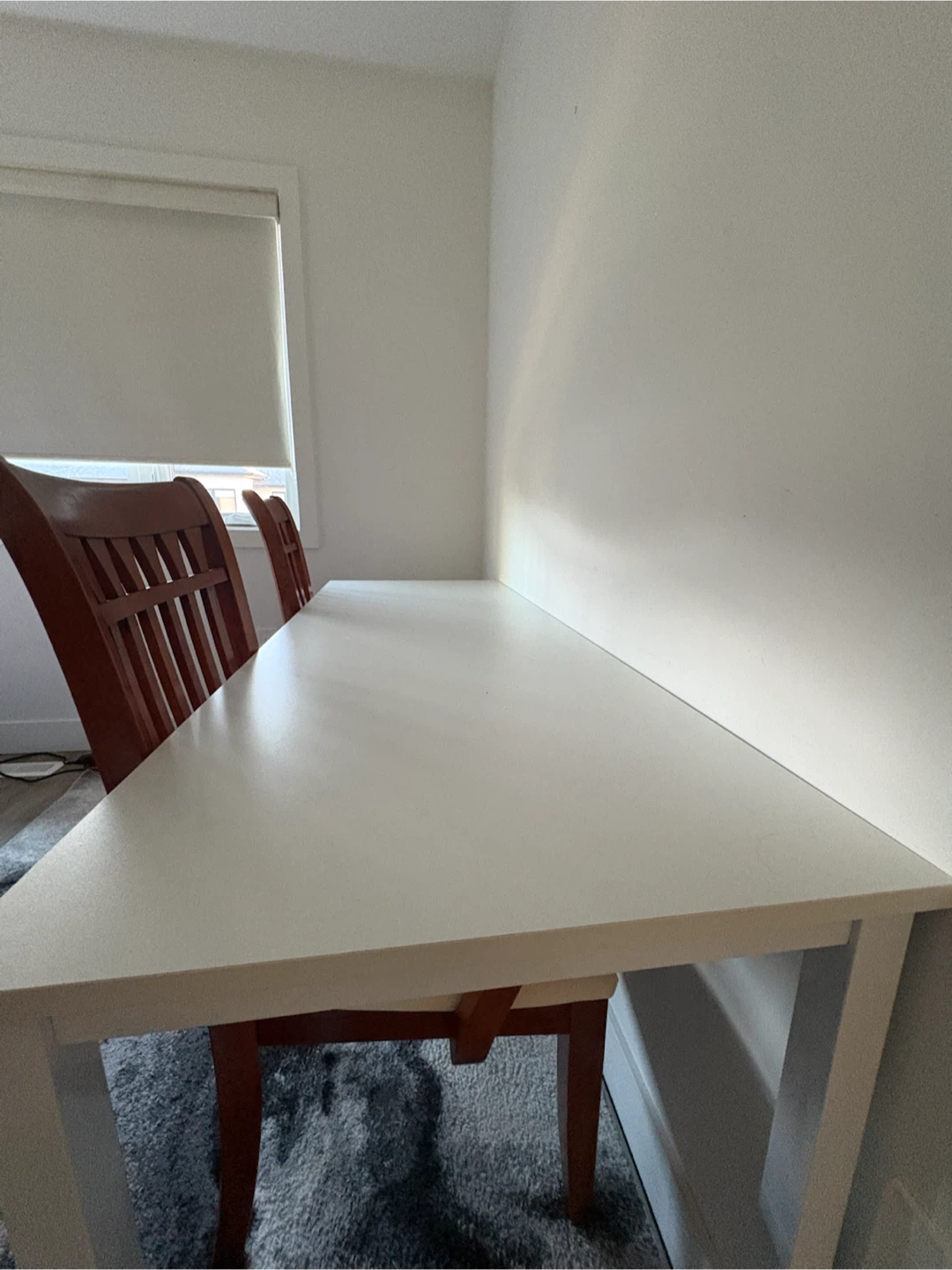 White Study Desk with 2 Chairs – Perfect for Two People - photo 3