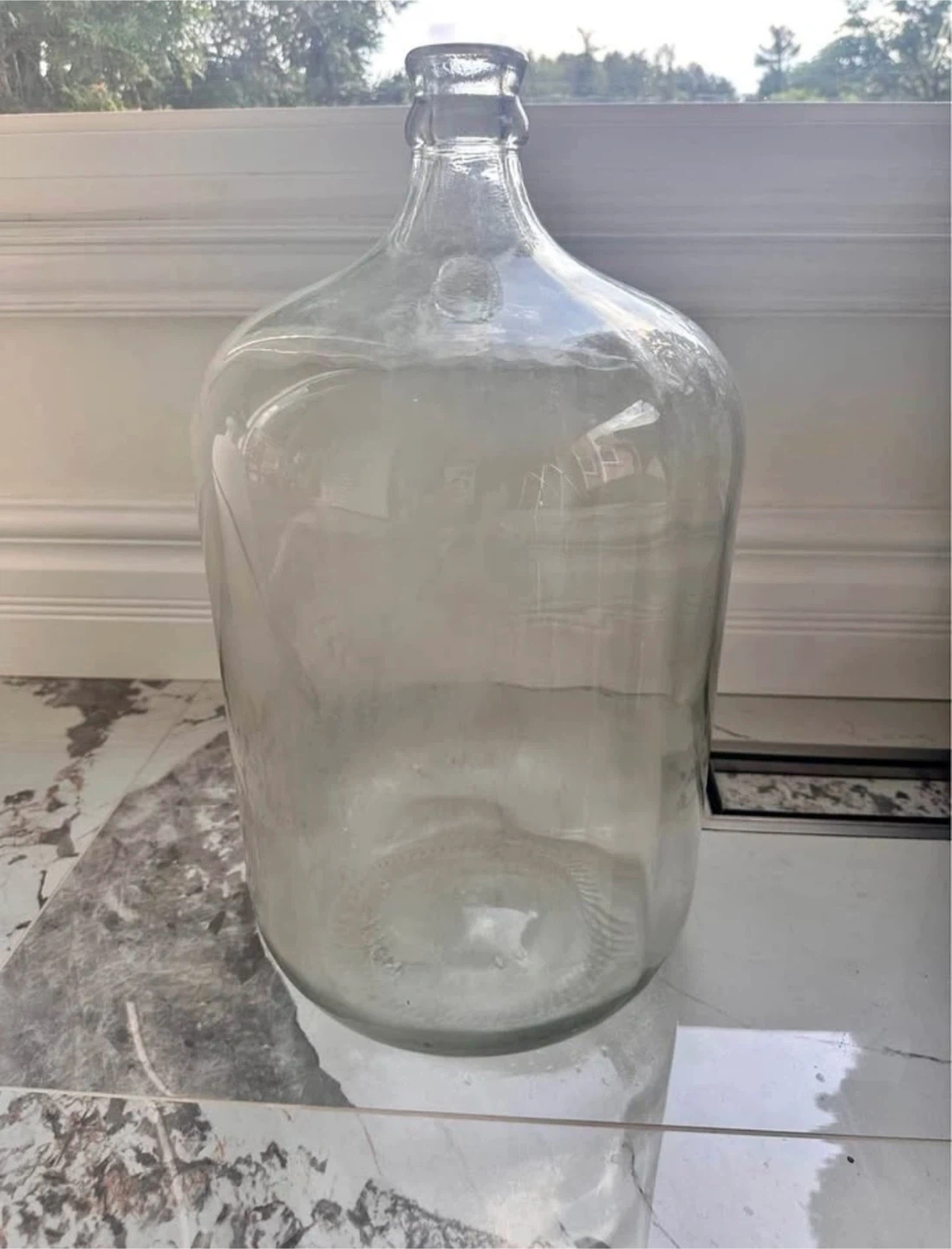 Large Vintage Italian Glass Carboy / DemiJohn – 19" Floor Vase - photo 2