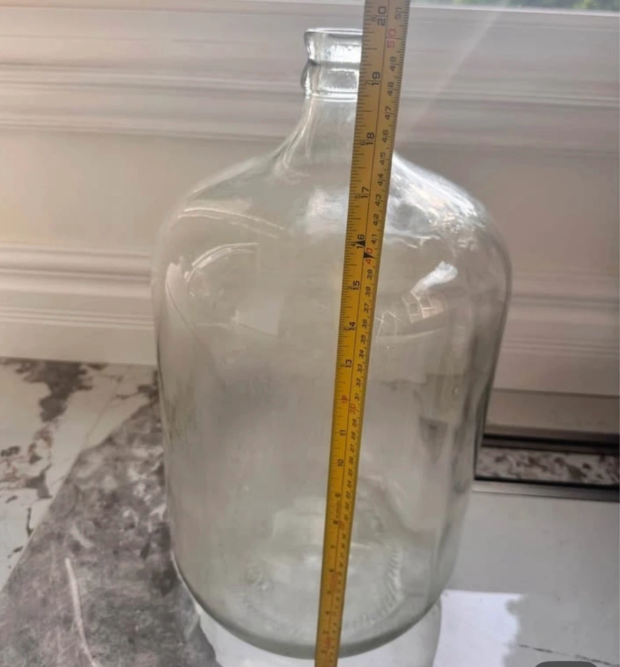Large Vintage Italian Glass Carboy / DemiJohn – 19" Floor Vase - photo 3