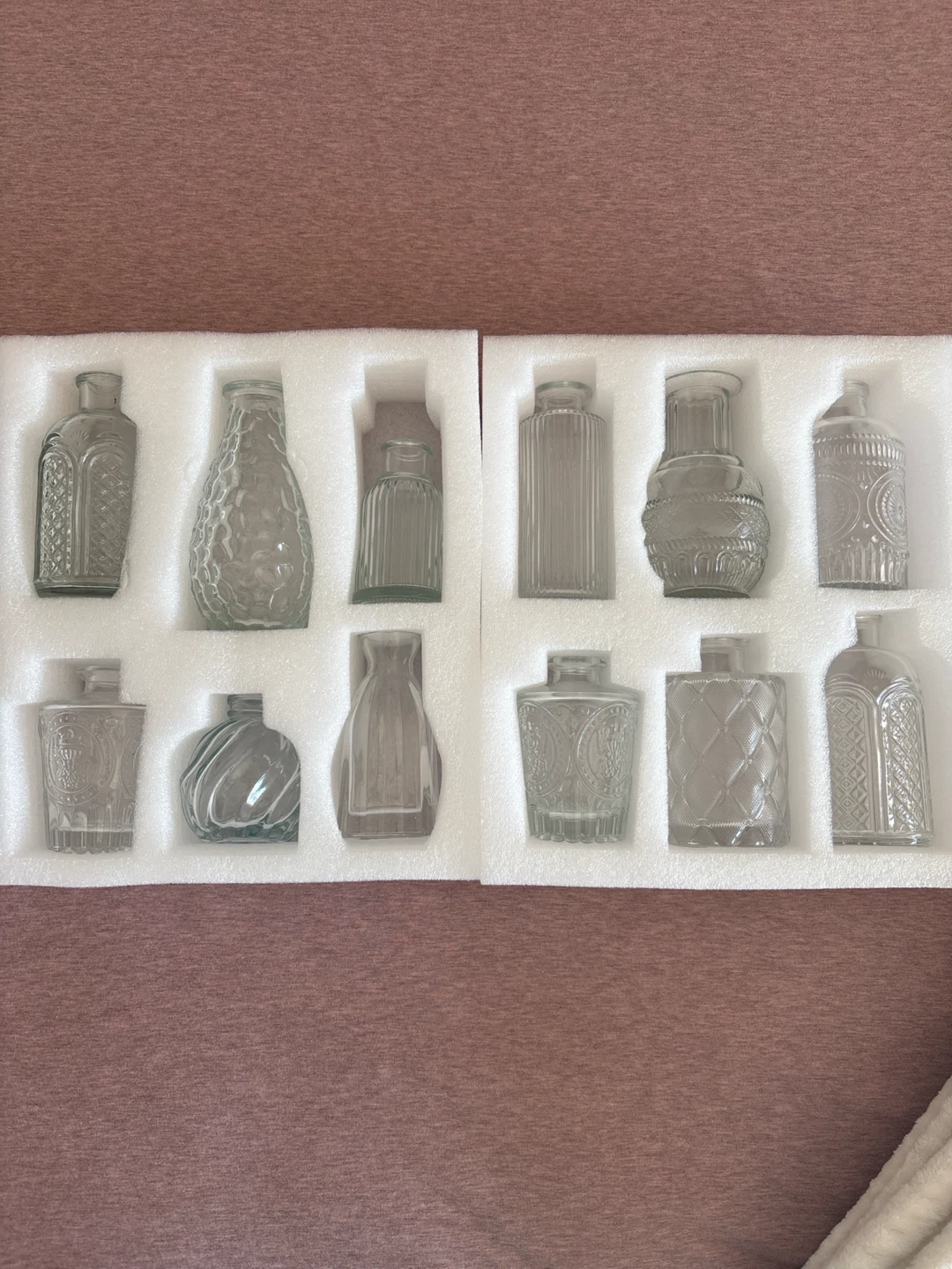 Set of 10 Decorative Glass Vases
