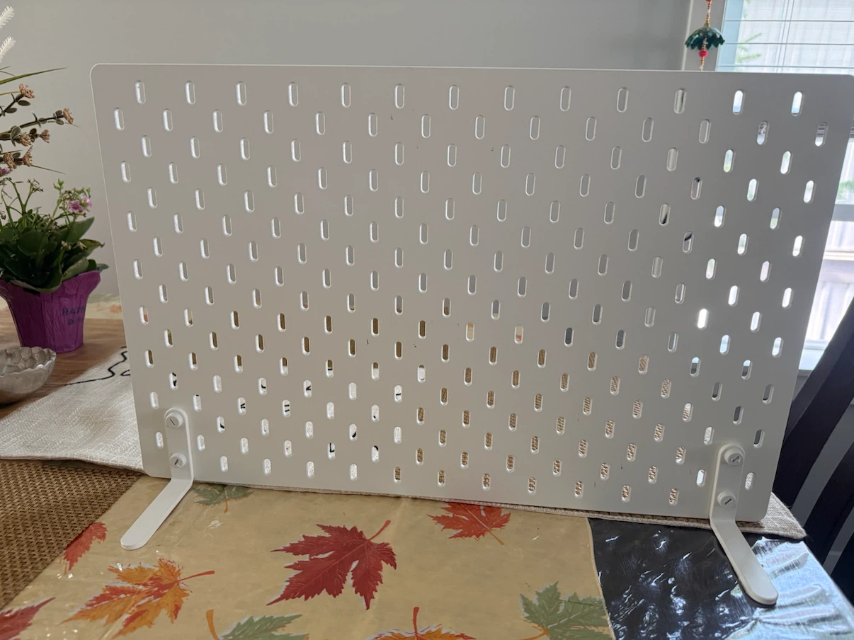 IKEA White Pegboard Organizer with Stand - Urgent Sale!
