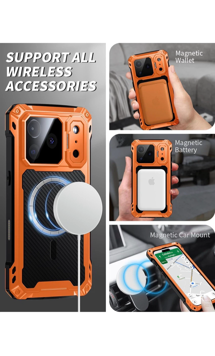 Orange Rugged iPhone 14 Pro Max Case with Kickstand - photo 2