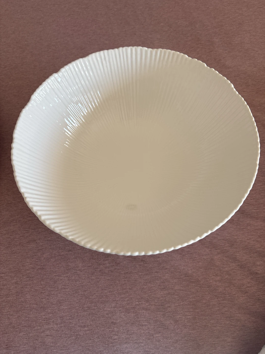 White Fluted Serving Bowl and Platter Set
