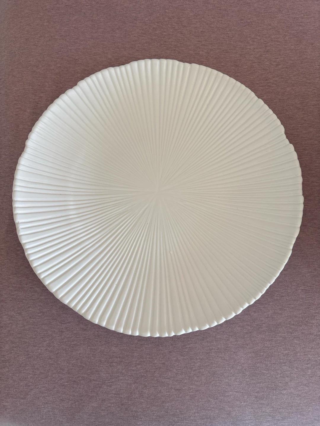 White Fluted Serving Bowl and Platter Set - photo 2