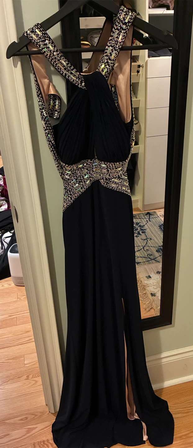 Betsy & Adam Beaded Embellished Evening Gown