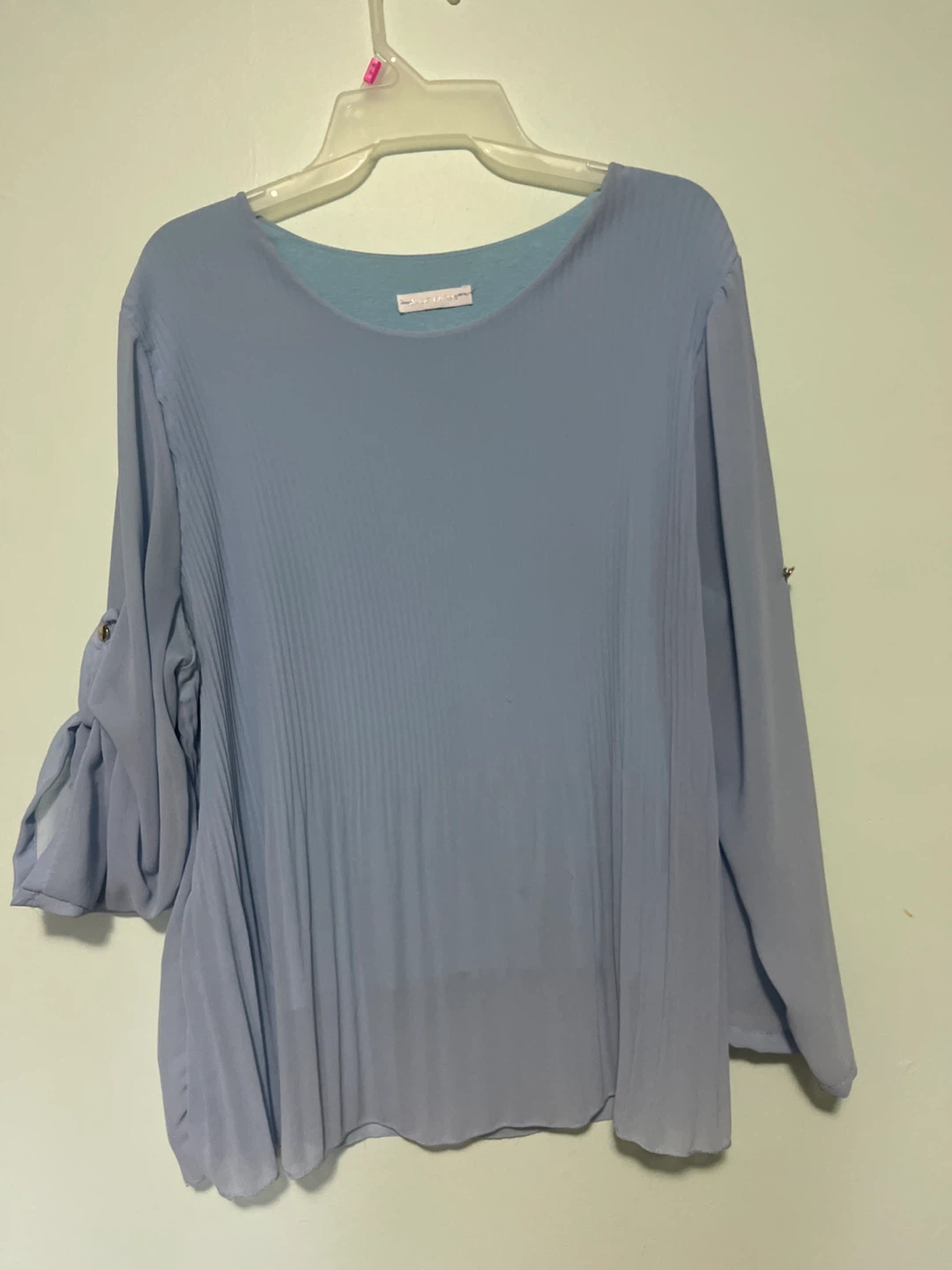 Blue Pleated Blouse