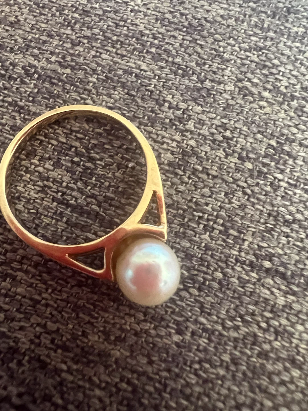10 k Pearl and Diamond Ring and 10 k Earrings Set - photo 3
