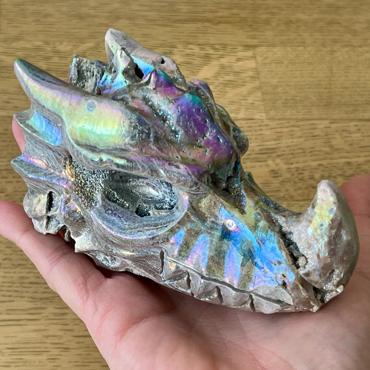 Aura Sphalerite mineral carved Dragon Head - photo 2
