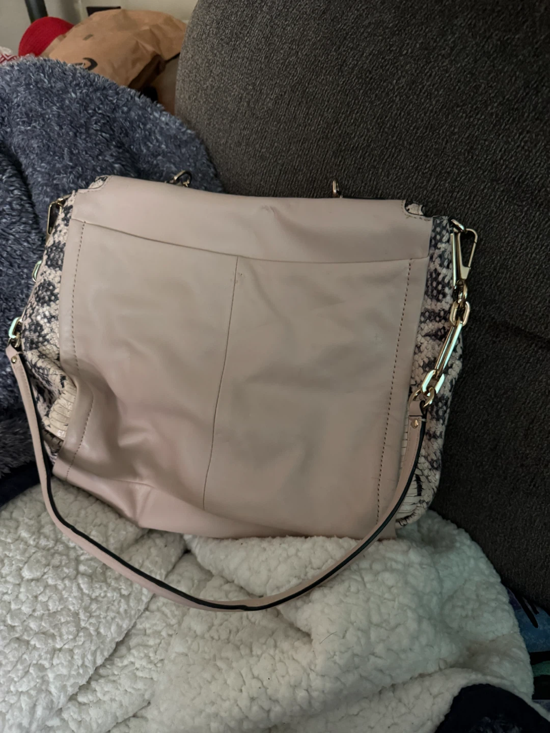 Coach Madison Light Pink & Python Trim Crossbody Satchel - photo 2