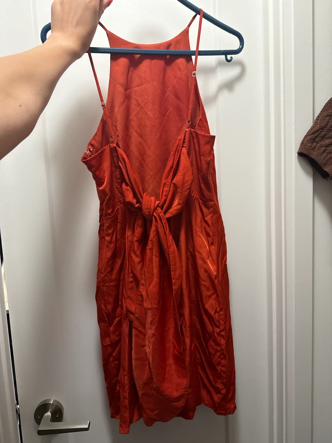 DYNAMITE Rusty Red Halter Dress with Tie Back - photo 2