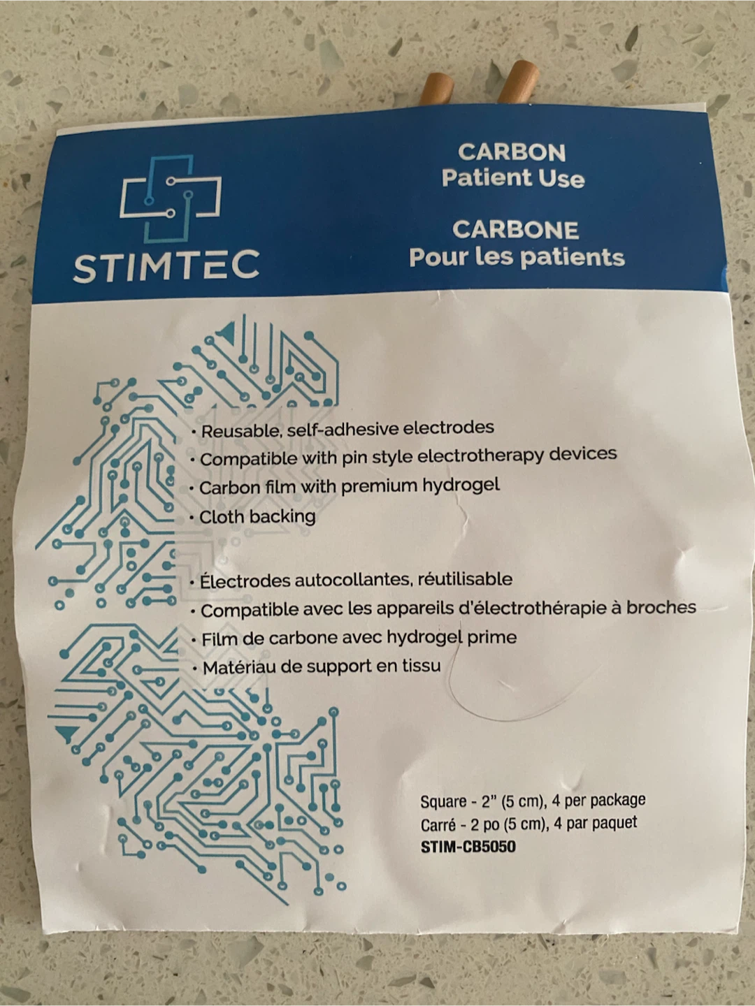 Stimtec Carbon Electrodes 2" Square - 4 Pack - photo 2