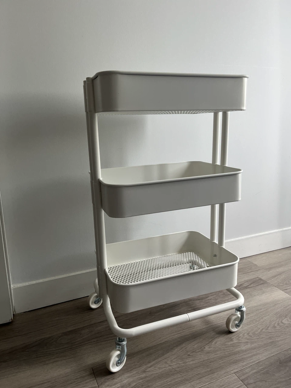 IKEA White Rolling Cart Trolley