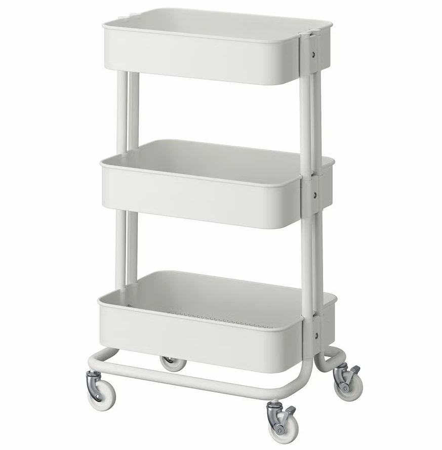 IKEA White Rolling Cart Trolley - photo 2