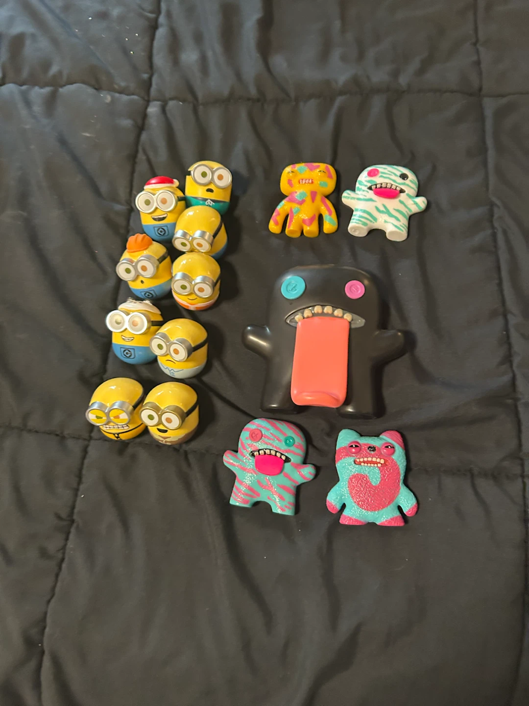 Collection of Minions, Domo, and other assorted figurines