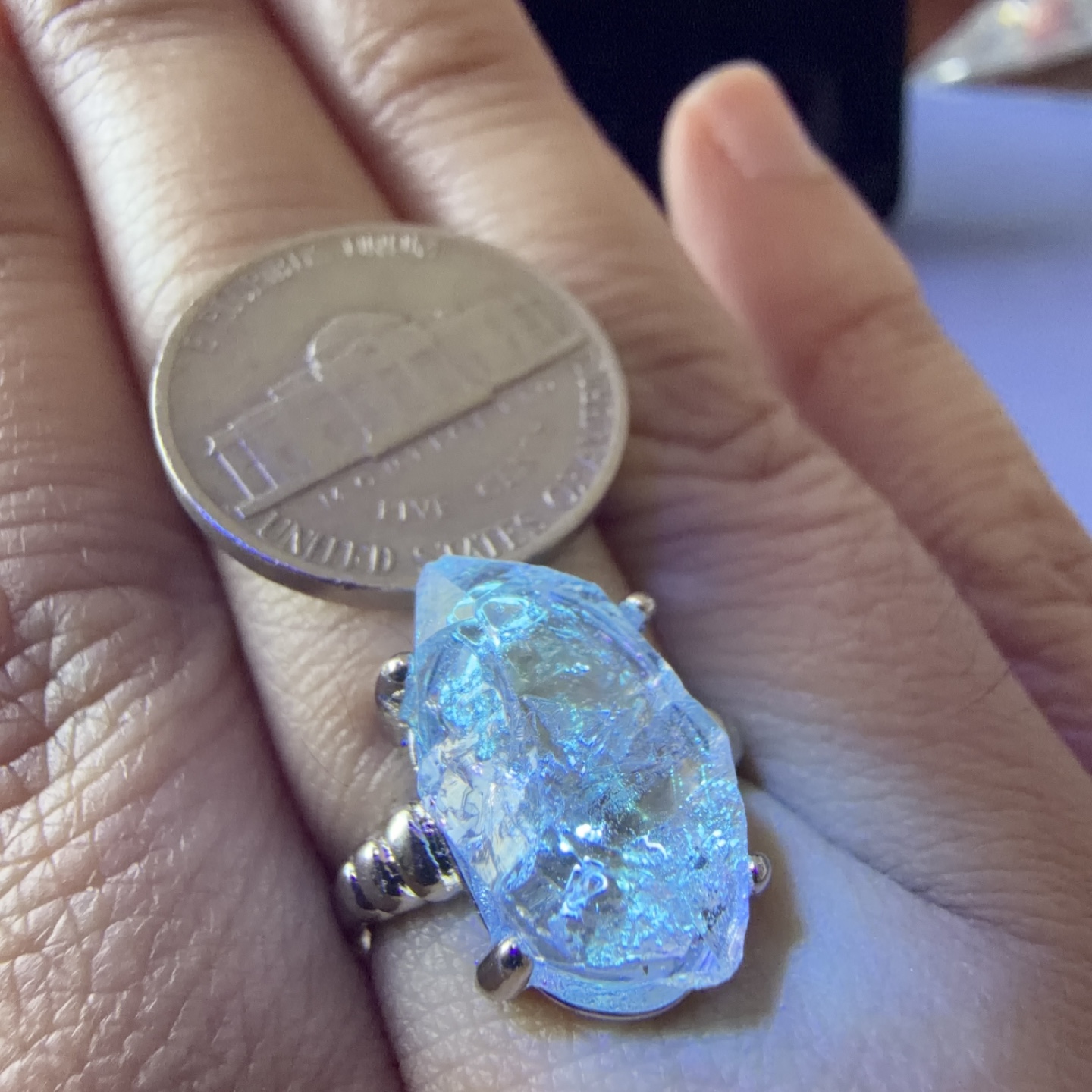 Herkimer Quartz Crystal Ring