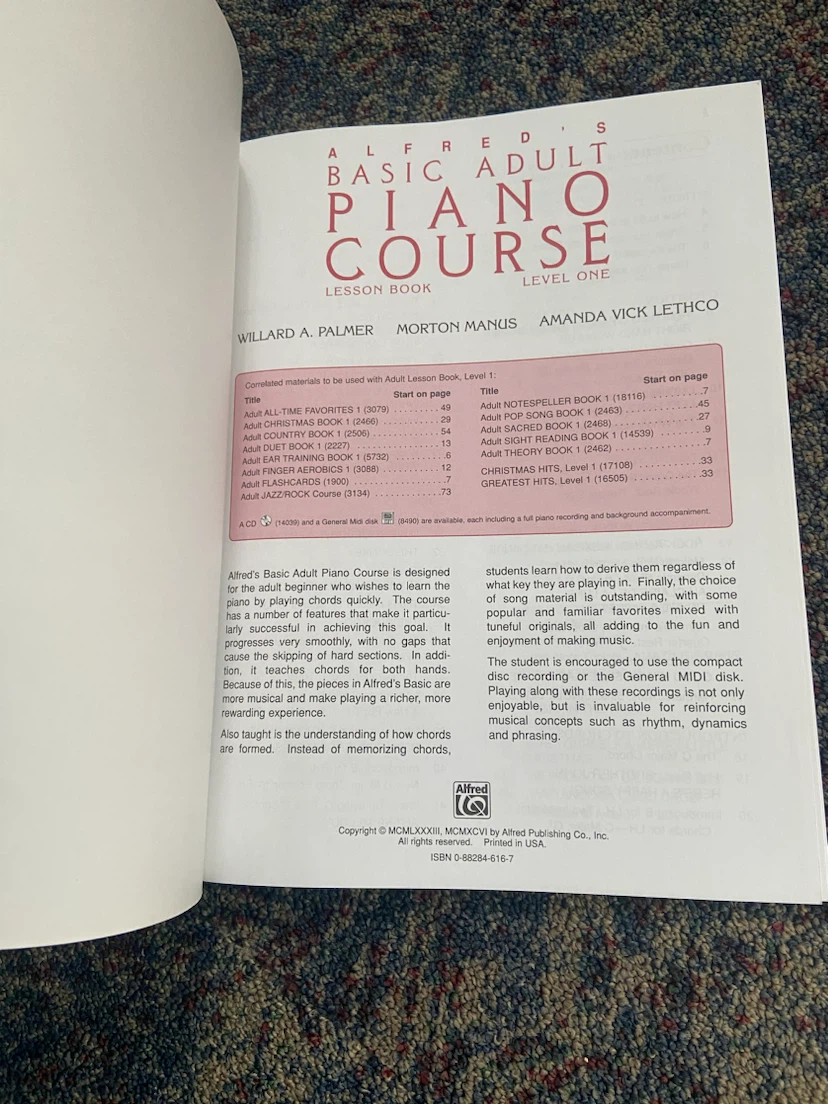 Alfred's Basic Adult Piano Course Level One Lesson Book with CD - photo 2