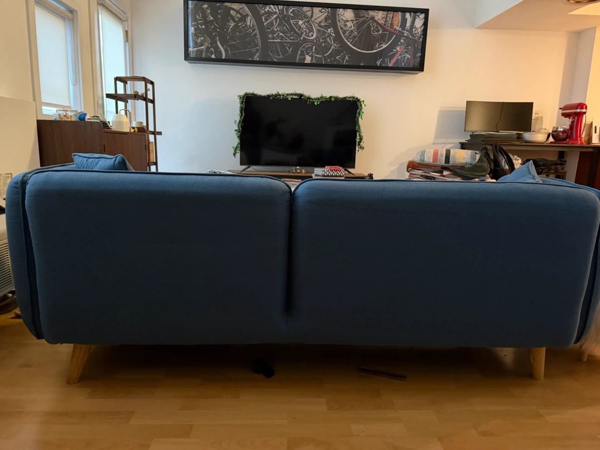 Blue Sectional Sofa with Ottoman - photo 2