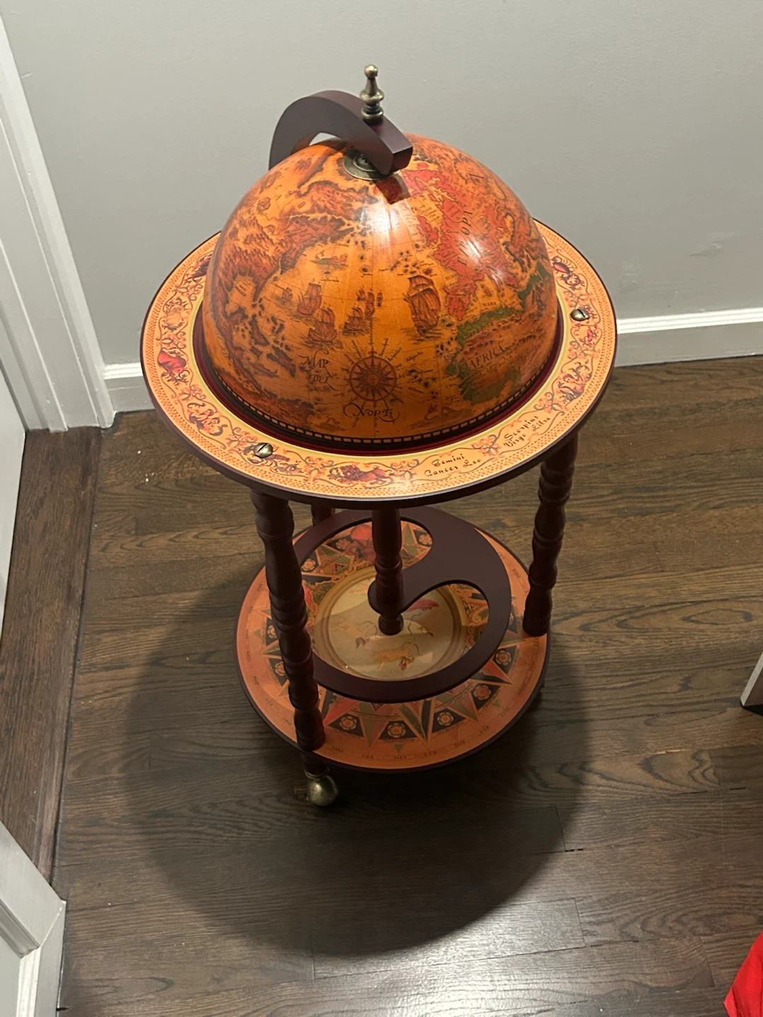 Vintage Globe Bar Cart