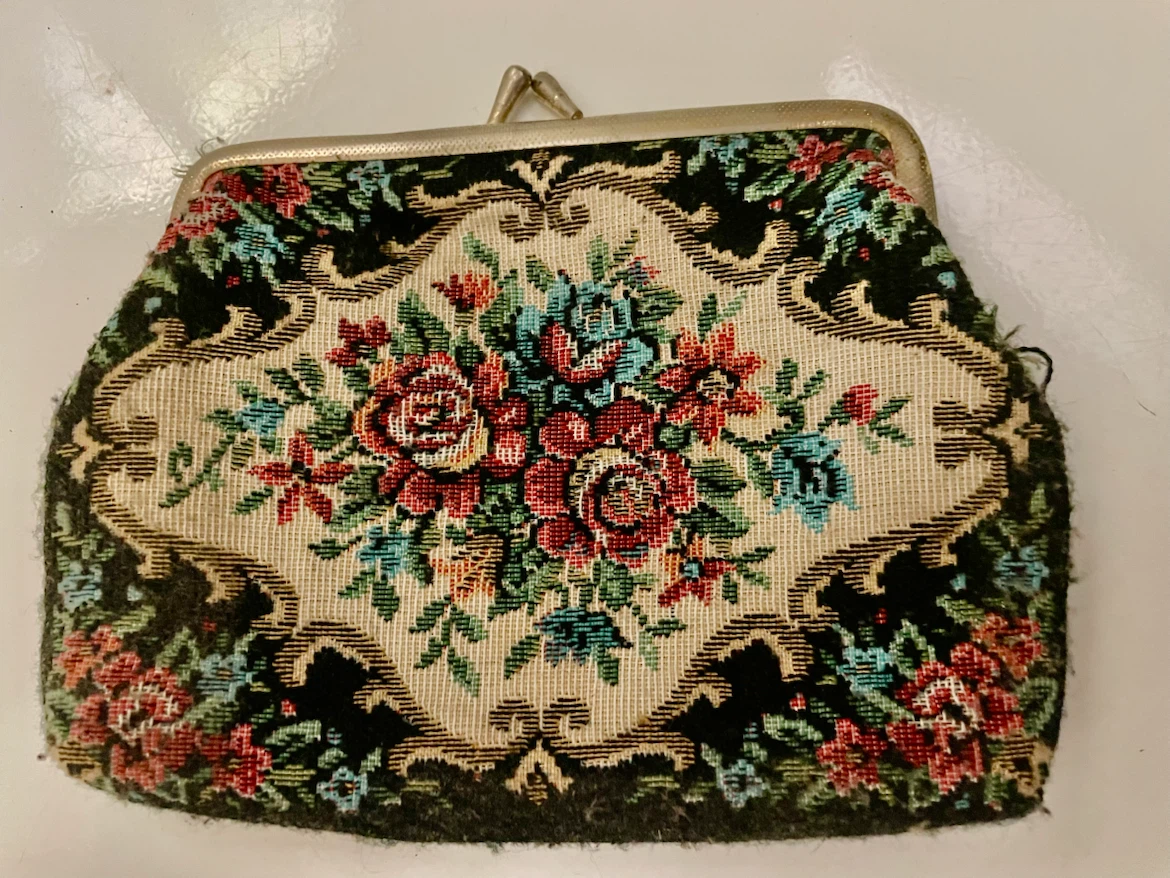 Vintage Floral Tapestry Coin Purse