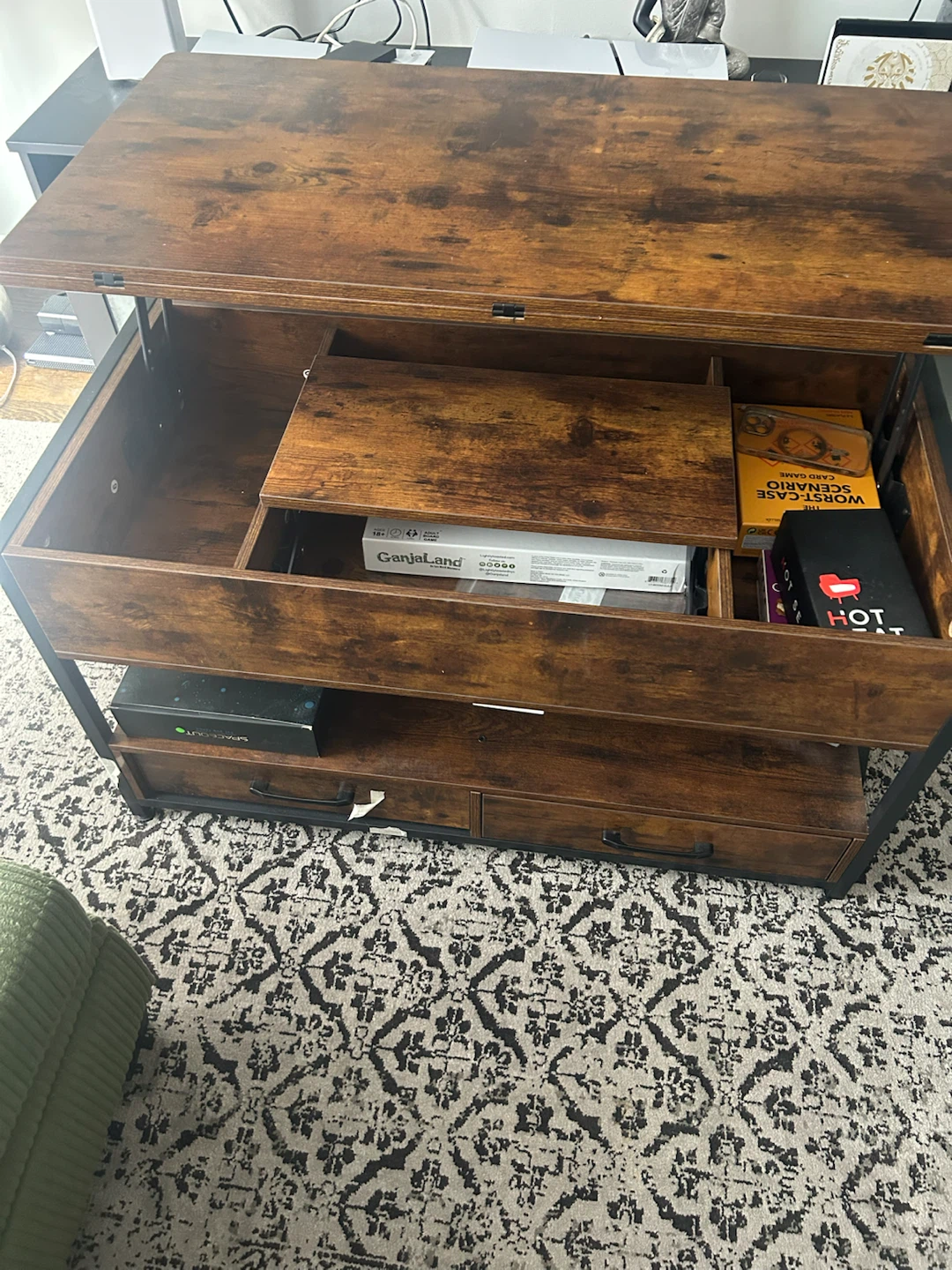 Lift Top Coffee Table with Storage - photo 2
