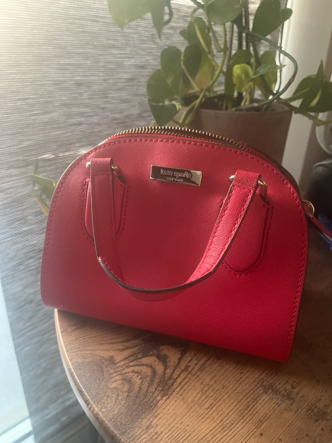 Kate Spade Red Dome Satchel Handbag