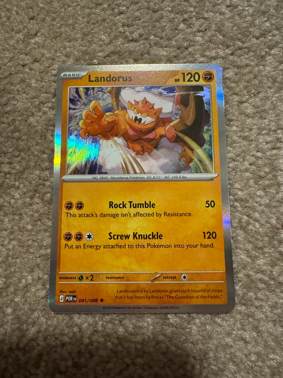Pokémon Landorus Trading Card HP 120