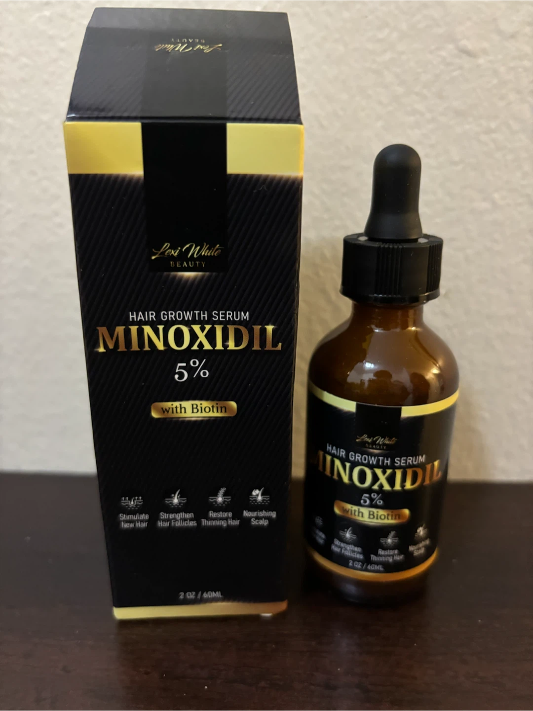 NEW-Lexi White Minoxidil 5% Hair Growth Serum with Biotin